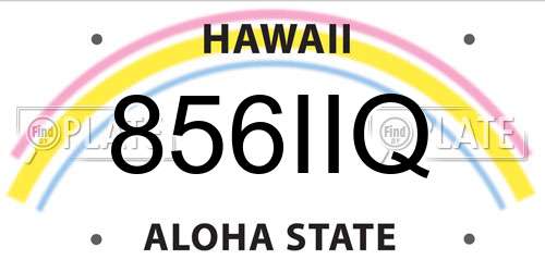 856IIQ Hawaii License Plate