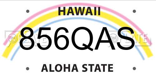 856QAS Hawaii License Plate