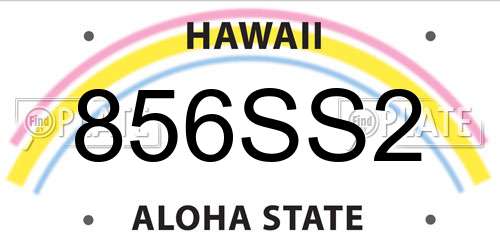 856SS2 Hawaii License Plate