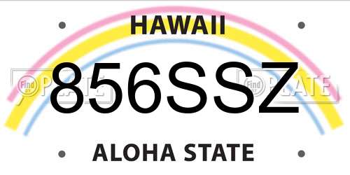 856SSZ Hawaii License Plate