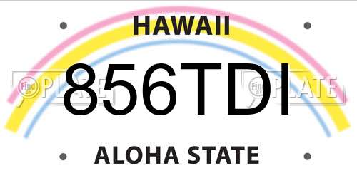 856TDI Hawaii License Plate