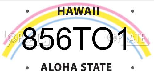 856TO1 Hawaii License Plate
