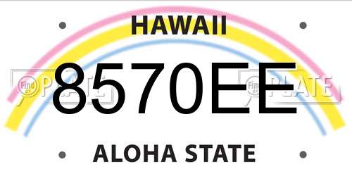 8570EE Hawaii License Plate
