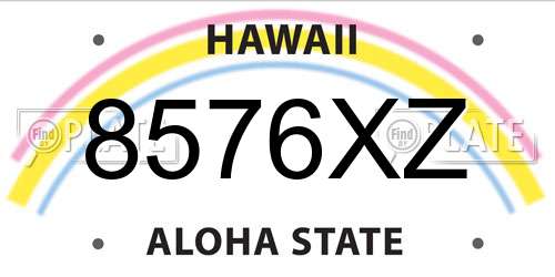 8576XZ Hawaii License Plate