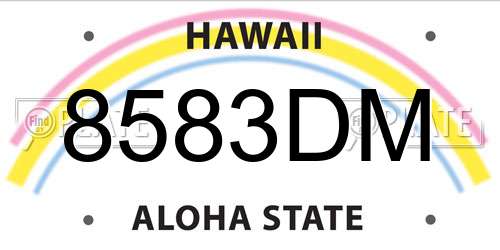 8583DM Hawaii License Plate