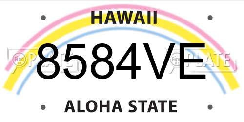 8584VE Hawaii License Plate