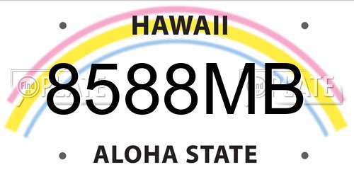 8588MB Hawaii License Plate
