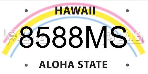 8588MS Hawaii License Plate