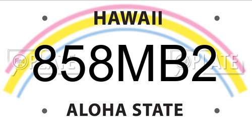 858MB2 Hawaii License Plate