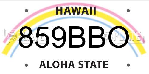 859BBO Hawaii License Plate