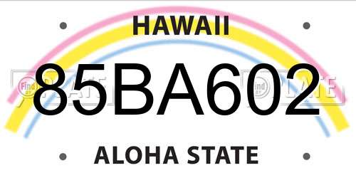 85BA602 Hawaii License Plate