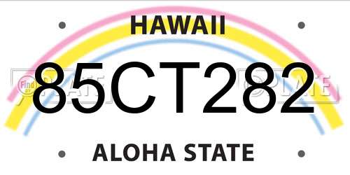 85CT282 Hawaii License Plate