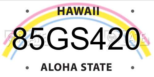 85GS420 Hawaii License Plate