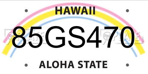 85GS470 Hawaii License Plate