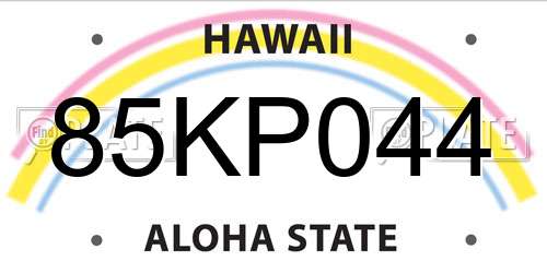 85KP044 Hawaii License Plate