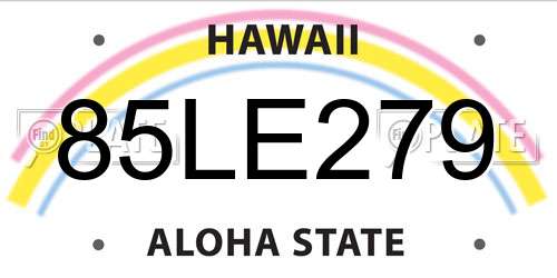 85LE279 Hawaii License Plate