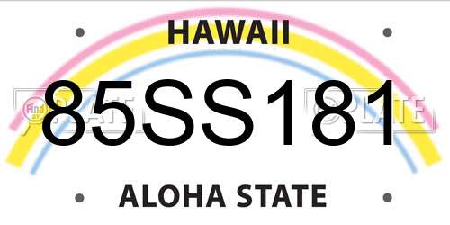 85SS181 Hawaii License Plate