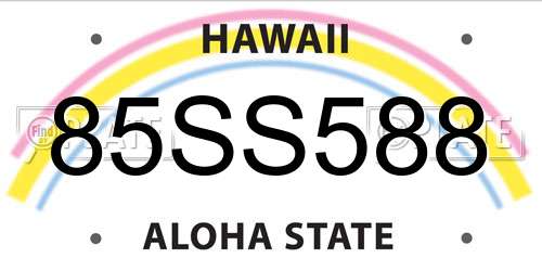 85SS588 Hawaii License Plate