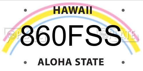 860FSS Hawaii License Plate