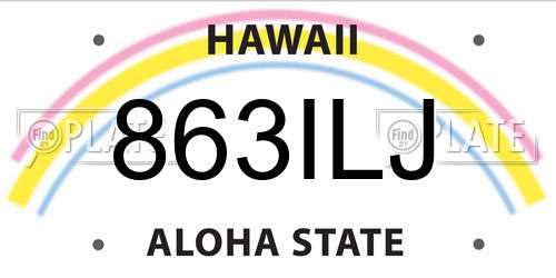 863ILJ Hawaii License Plate