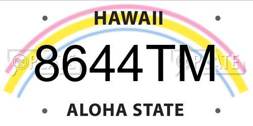 8644TM Hawaii License Plate