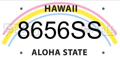 8656SS Hawaii License Plate