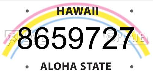 8659727 Hawaii License Plate