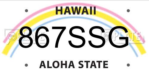 867SSG Hawaii License Plate