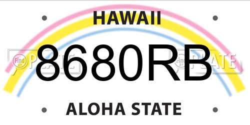 8680RB Hawaii License Plate