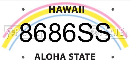 8686SS Hawaii License Plate