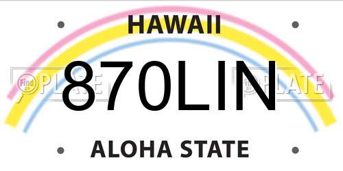 870LIN Hawaii License Plate