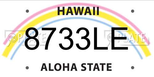 8733LE Hawaii License Plate