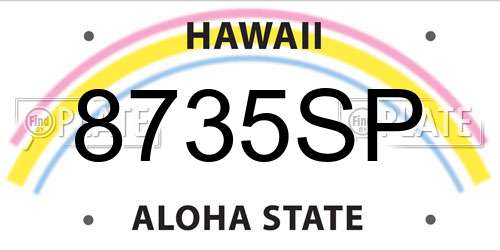 8735SP Hawaii License Plate