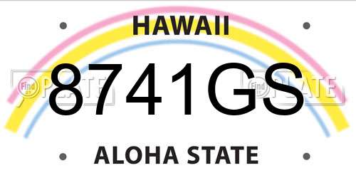 8741GS Hawaii License Plate