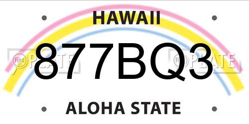 877BQ3 Hawaii License Plate