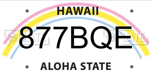 877BQE Hawaii License Plate