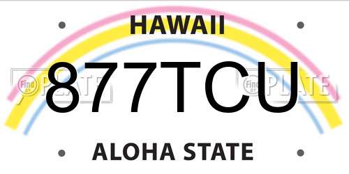 877TCU Hawaii License Plate