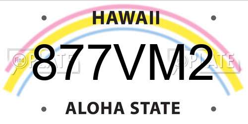 877VM2 Hawaii License Plate