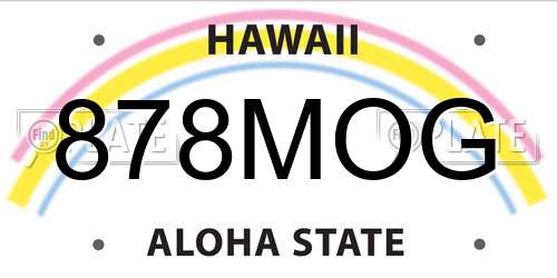 878MOG Hawaii License Plate
