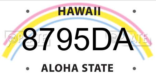 8795DA Hawaii License Plate
