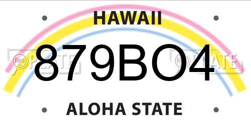 879BO4 Hawaii License Plate