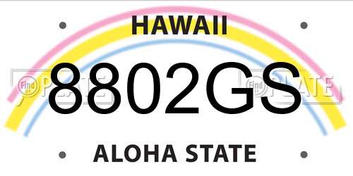 8802GS Hawaii License Plate