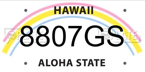 8807GS Hawaii License Plate