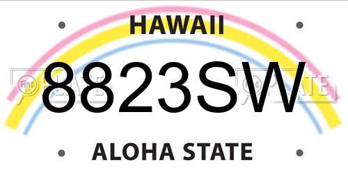 8823SW Hawaii License Plate