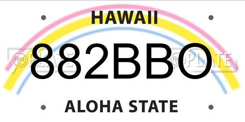 882BBO Hawaii License Plate