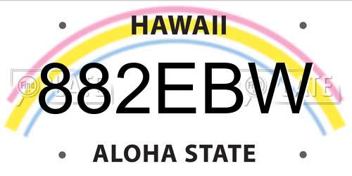 882EBW Hawaii License Plate