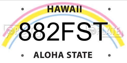 882FST Hawaii License Plate