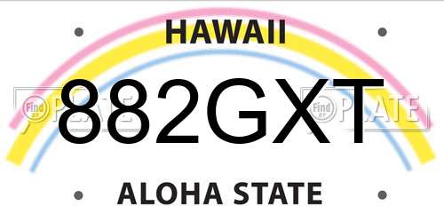 882GXT Hawaii License Plate