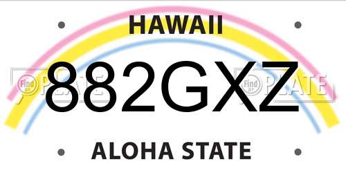 882GXZ Hawaii License Plate