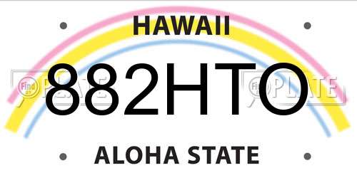 882HTO Hawaii License Plate